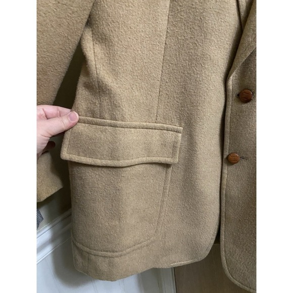 Vintage A Delta Ltd By Mel Burns Tan 100% Camel Hair Sport Coat Blazer 2 Button - Picture 11 of 16